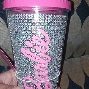 Barbie Limited Edition tumbler Rinestones on it too cute! With straw!